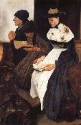 Leibl, Wilhelm Die drei Frauen in der Kirche oil on canvas